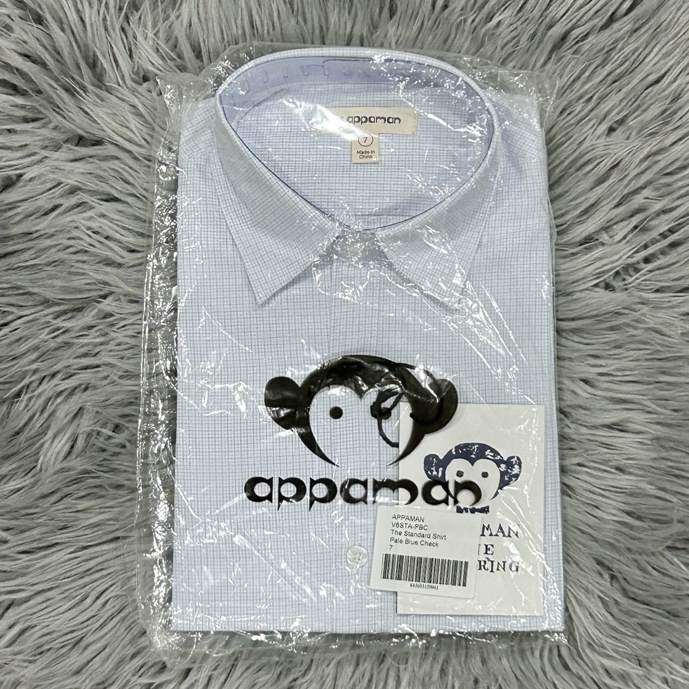 Appaman Youth Boys' LS The‎ Standard Shirt In Pale Blue Check Size 7 NEW
